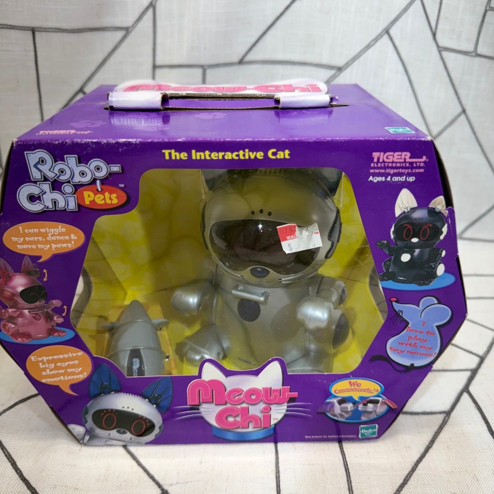 Tiger Electronics Meow-Chi‎ Robo-Chi Pet OS Silver Vintage 2000 Interactive Cat